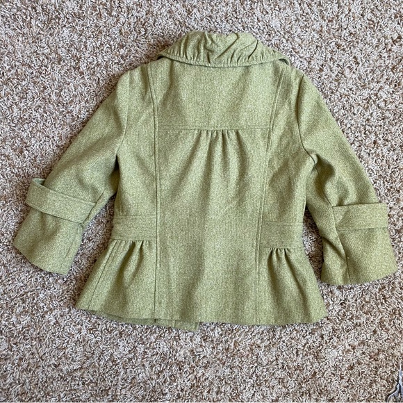 Tabitha Pea Green Cropped Blazer Pea Coat Jacket - Picture 9 of 11